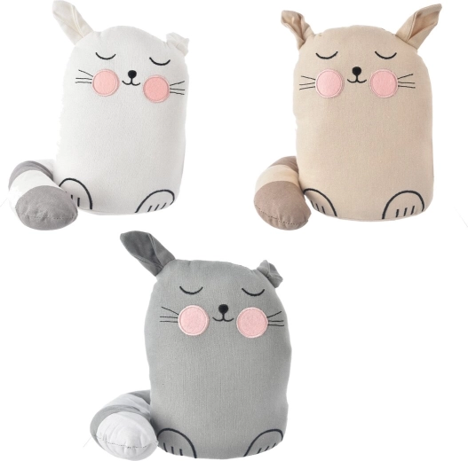 Pluchen deurstopper kat 21 cm (3 varianten)