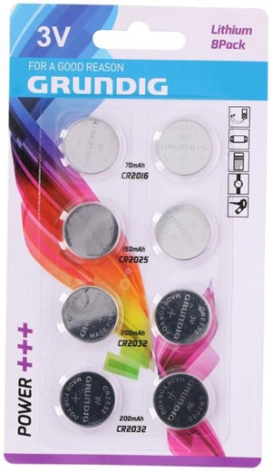Lithium knoopcelbatterijen – set van 8 stuks, mix van typen