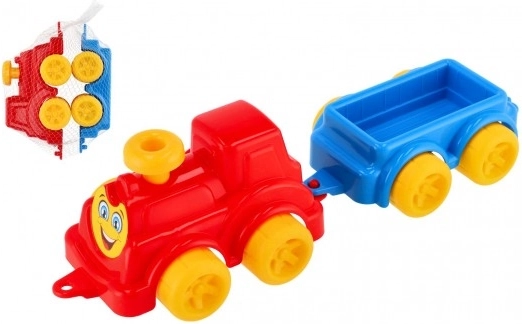 Kunststof treintje met afneembaar wagonnetje 41 cm