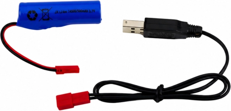 Eigen Li‑Po-accu met USB-opladen