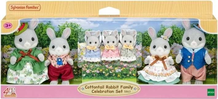 Sylvanian Families konijnenfamilie met meerdere generaties