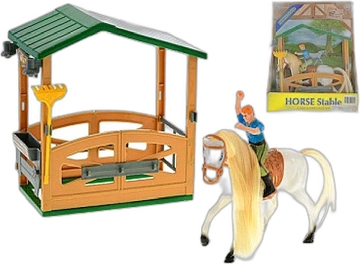 Stal met paard en ruiter speelset