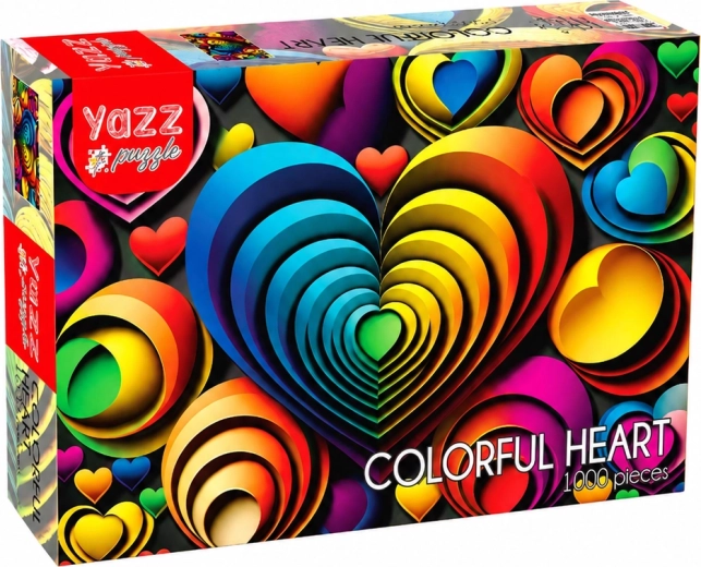 YAZZ puzzel Kleurrijke harten 1000 stukjes
