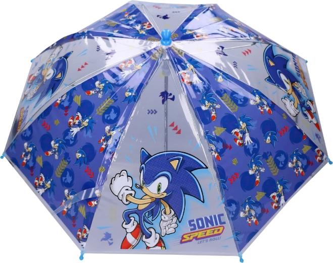 Transparante kinderparaplu Sonic Rainy Days, blauw
