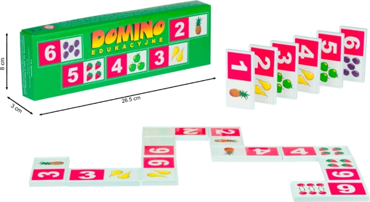 educatieve kunststof domino – cijfers en fruit