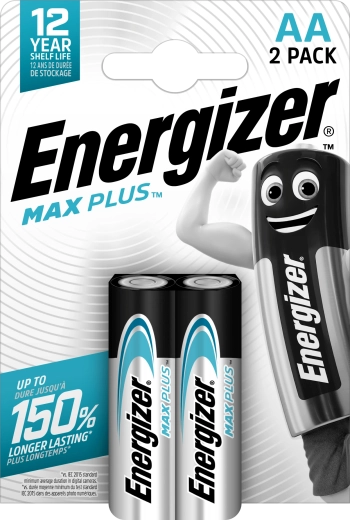 Alkalinebatterijen AA ENERGIZER Max Plus 2 stuks