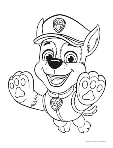 Kleurplaten met helden van Paw Patrol