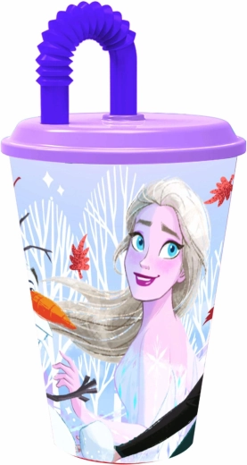 Beker met rietje Frozen 430 ml kunststof