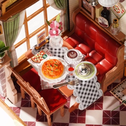 Gedetailleerd mini-bistro als decoratie
