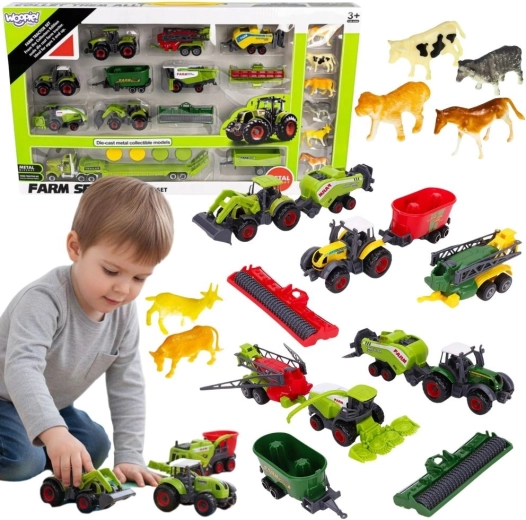 Woopie set tractoren, landbouwmachines en dieren