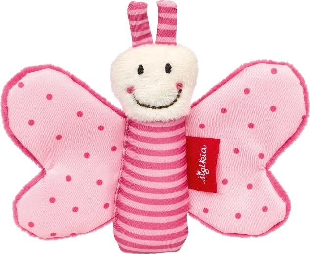 Sigikid eerste knuffeldoekje vlinder roze met knispermateriaal