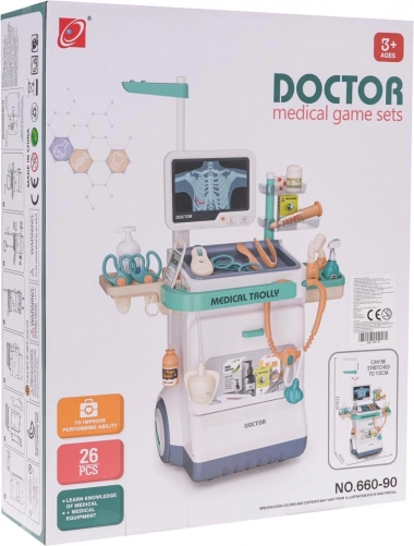 Kinder Medische Trolley met ECG en Accessoires