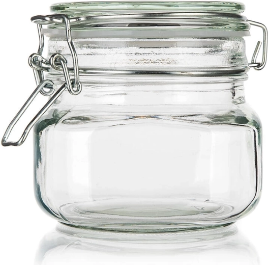 Hermetische glazen pot 0,5 l met beugelsluiting EREA