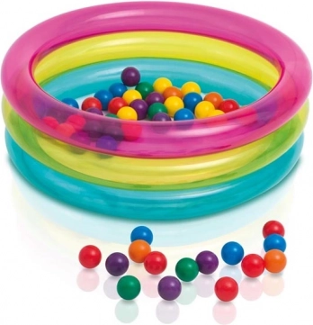 Opblaasbare droge ballenbak met ballen INTEX