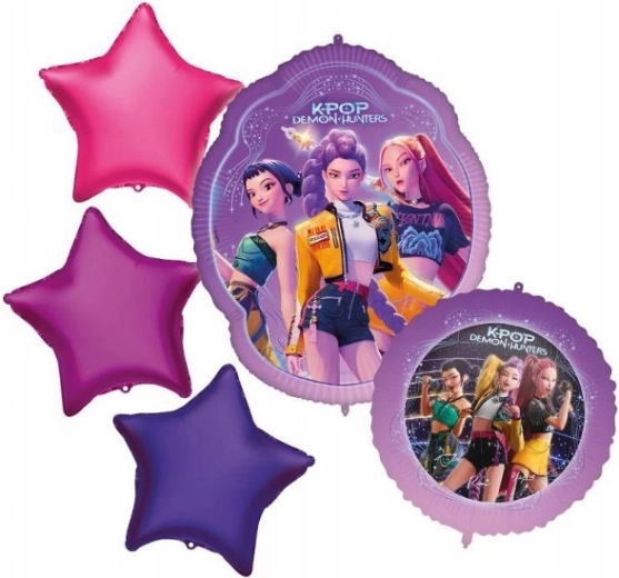 Folieballonnen K-POP Demon Hunters, set van 5 stuks