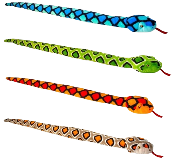 Pluchen slang Keeleco 200 cm, 3 varianten - 1 stuk