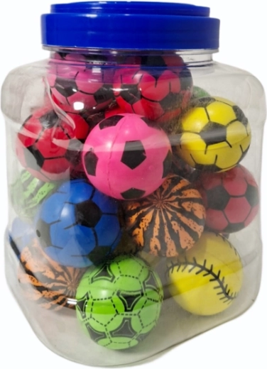 Rubberen stuiterbal 4 cm, 25 stuks in net