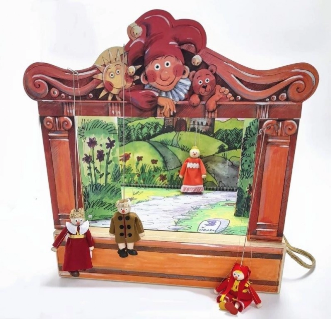 Gerlich MAXI poppentheater met 14 houten poppen