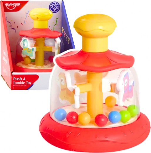 Interactieve puddingvorm-draaimolen met balletjes voor baby’s rood