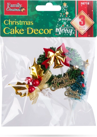 Drie decoraties in de verpakking