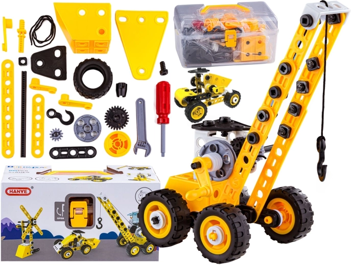 Constructieset 8-in-1 – bouwmachines en voertuigen om te schroeven