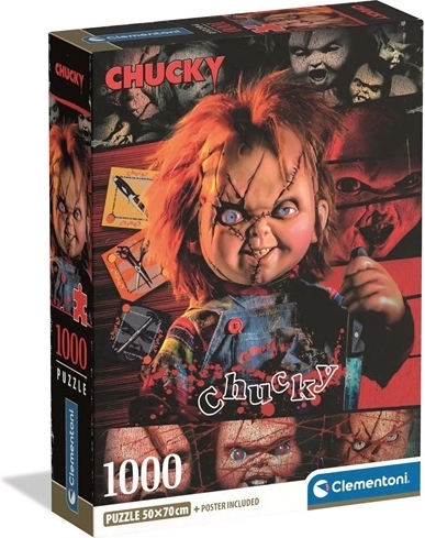 Clementoni puzzel horrorcollectie Chucky 1000 stukjes compact