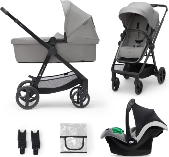 Kinderkraft combikinderwagen 3-in-1 Newly moonlight grey met autostoeltje Mink PRO