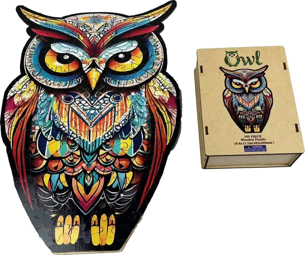 Houten contourpuzzel Uil