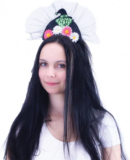 Haarband heks met bloemen voor volwassenen