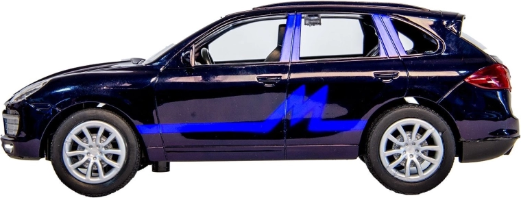Snelle op afstand bestuurbare auto met blauwe graphics