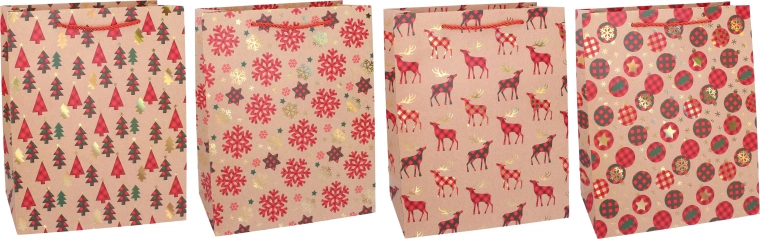 Kerstcadeautas M 26 × 32 × 10 cm - 1 stuk