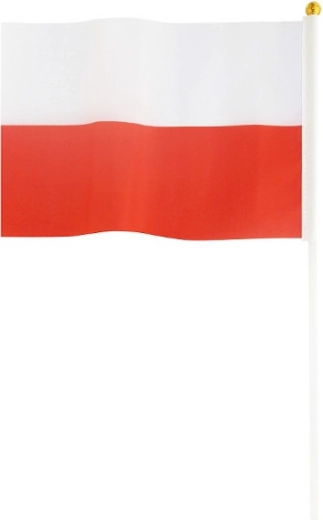 Poolse vlag aan een stokje 20 × 30 cm - 10 stuks