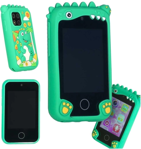 Kinder-smartphone met fototoestel en videocamera 8 GB, groene dinosaurus