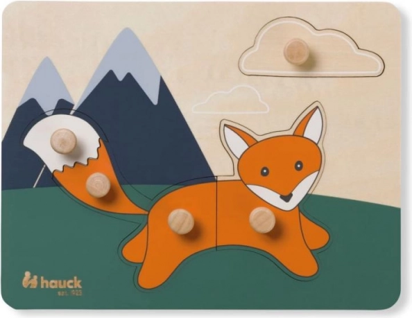 Hauck houten knopjespuzzel met grepen Fox – educatieve knopjespuzzel