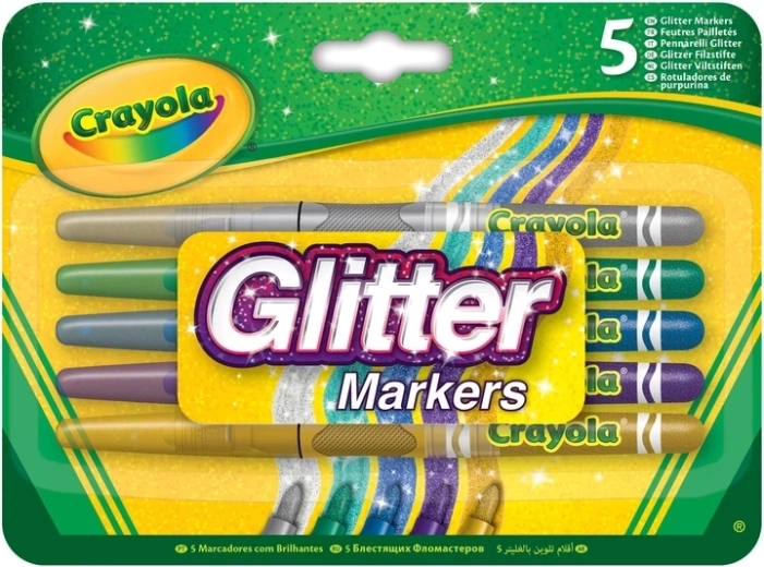 Crayola uitwasbare glitterstiften, 5 kleuren