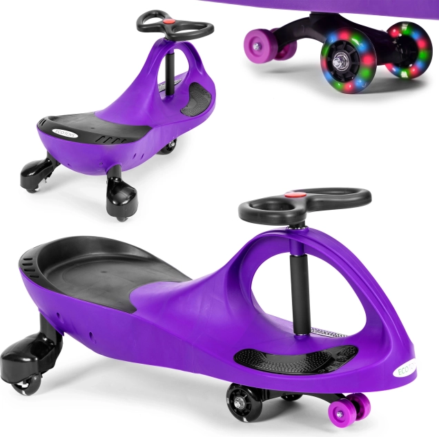 Wiggle car loopauto met LED-wielen paars ECOTOYS