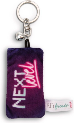 NICI pluchen sleutelhanger mini kussentje „Next Level“ met belletje 8 cm - 1 stuk