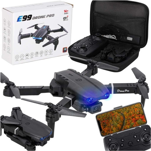 Op afstand bestuurbare drone E99 Pro met twee 720p-camera's en draagtas