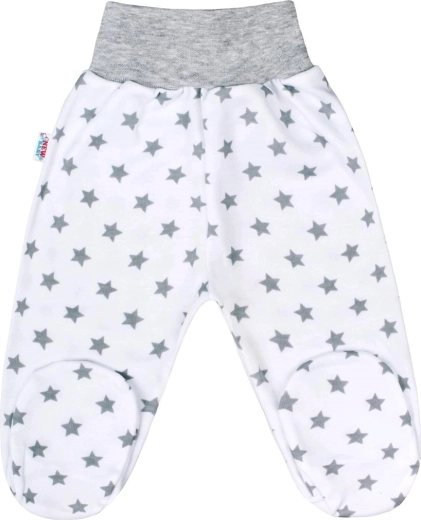 Babybroekje met voetjes New Baby Classic II grijs met sterretjes