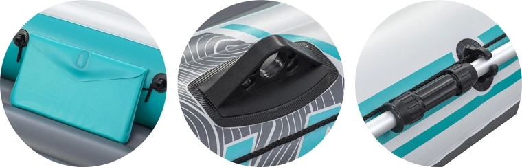 Volledige uitrusting: peddels, pomp en opbergruimte