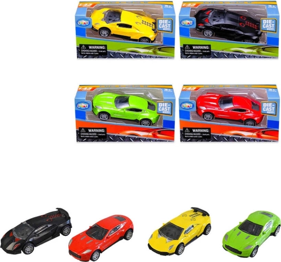 Metalen raceautootje met terugtrekmechanisme 1:43 - 1 stuk