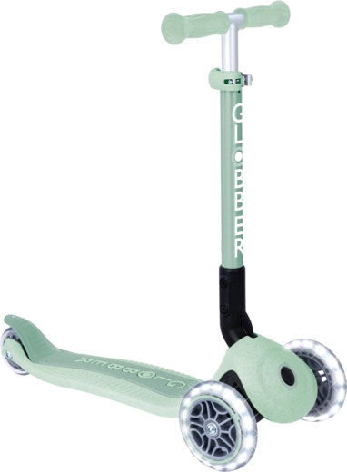 Globber junior opvouwbare driewielige step met lichtgevende wieltjes ecologic, pistache