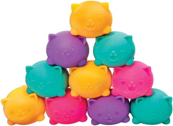 NEE-DOH knijpbare anti-stress katjes – set van 3 stuks