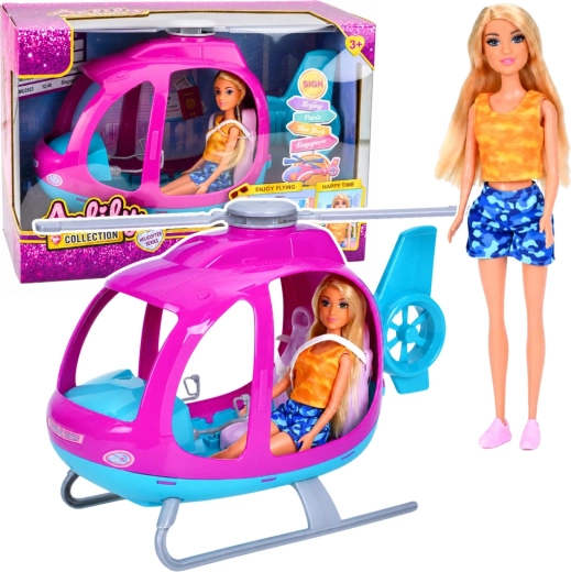 Anlily-pop met roze helikopter met bewegende rotors