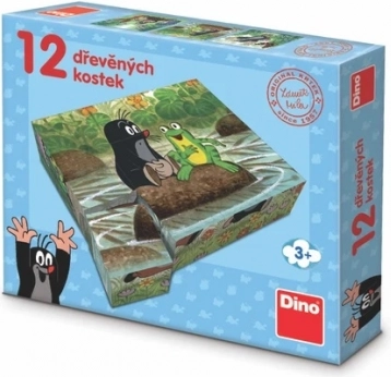 Dino houten blokken MOLLETJE en diertjes 12 stuks