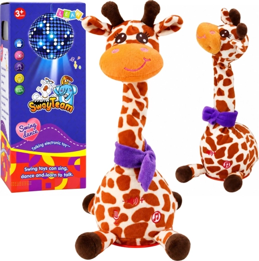 Interactieve pluchen giraffe die danst, zingt en geluiden herhaalt, 30 cm