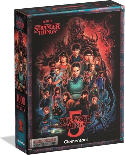 Puzzel 1000 Stranger Things 5 met poster Clementoni