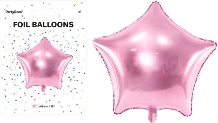 Folieballon ster lichtroze 48 cm