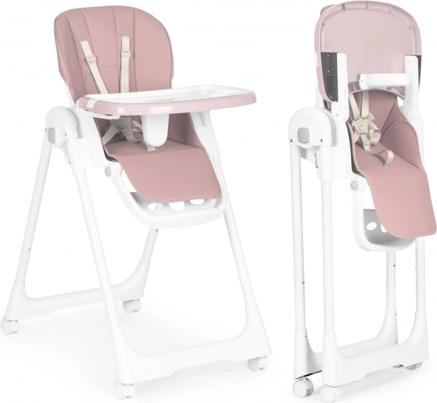 Eetstoel met hoogteverstelling en dubbel tafelblad ECOTOYS – Roze