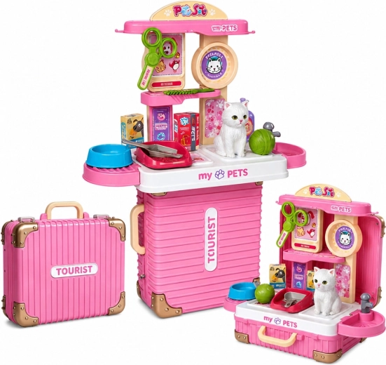 Wit kitten en rijke accessoires voor rollenspel